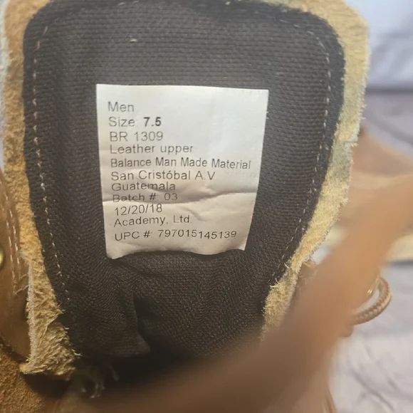 Brazos Work Force Men's Brown Leather Boots Sz 7.5 - Picture 3 of 13